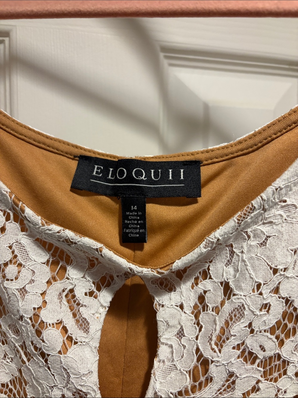Eloquii White Floral Lace Maxi Dress with Keyhole - Picture 2 of 4